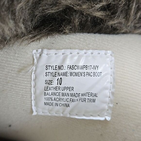 FIELD & STREAM WOMEN'S PAC WHITE LEATHER WINTER BOOTS, SIZE 10 - NEW - Picture 11 of 13